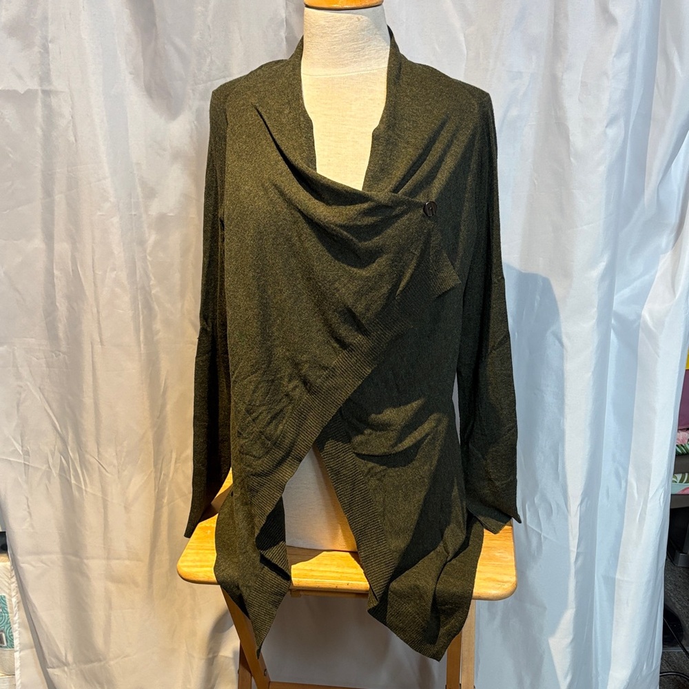 Chic Olive Drape Cardigan